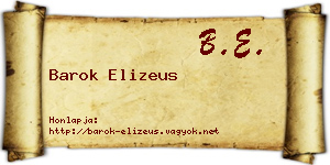 Barok Elizeus névjegykártya